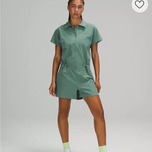 Lululemon Athletica Teal Zip-Up Pocketed Romper